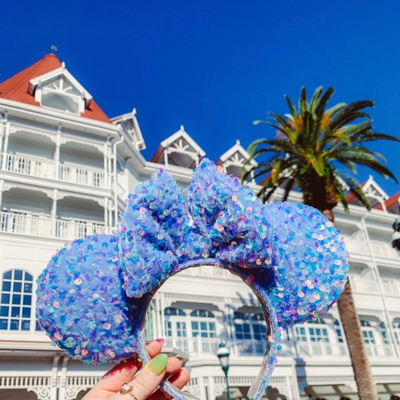 Blue sparkly Mickey ears - Picture 1 of 1
